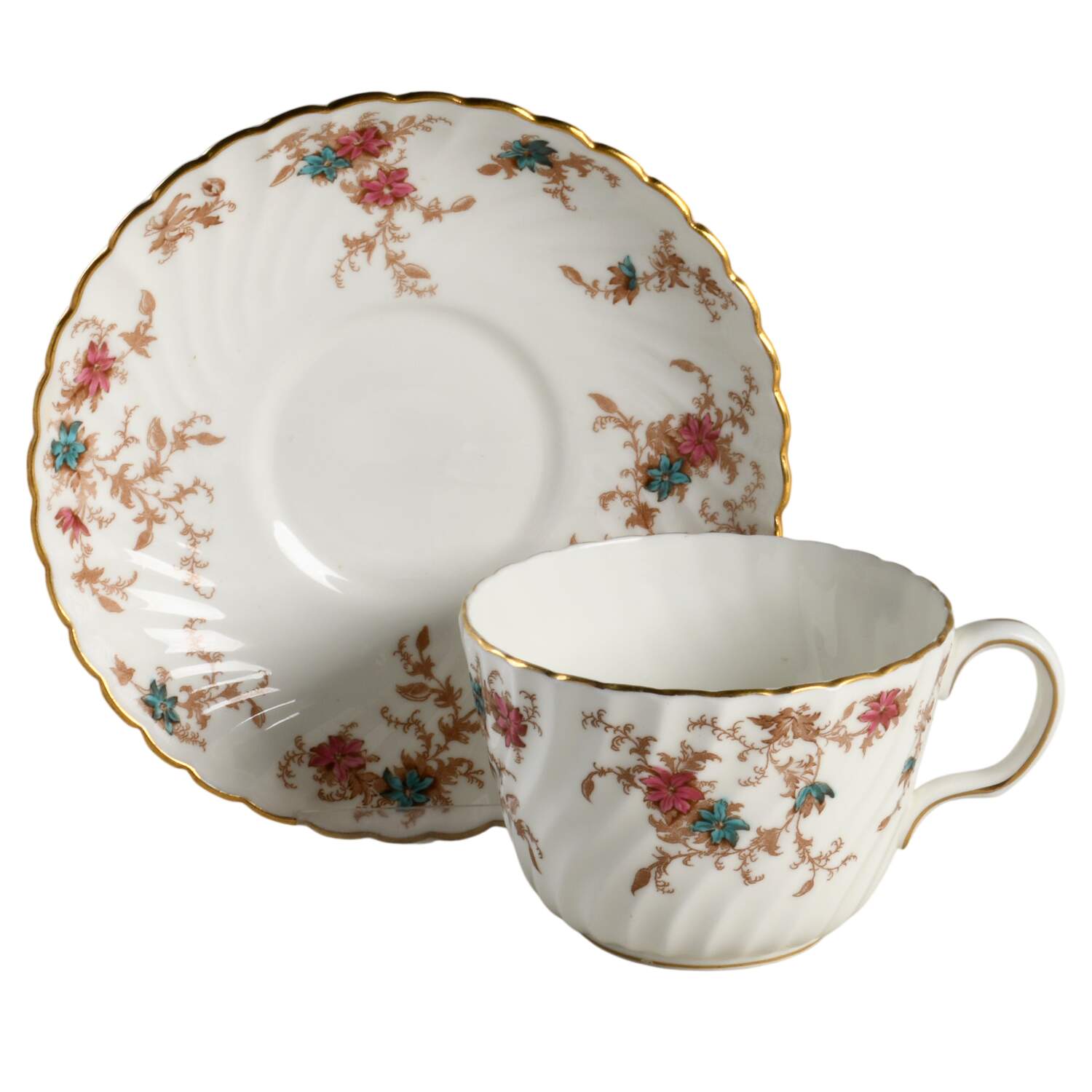 Ancestral (GLOBE BACKSTAMP) Oversized Cup & Saucer Set by Minton-1