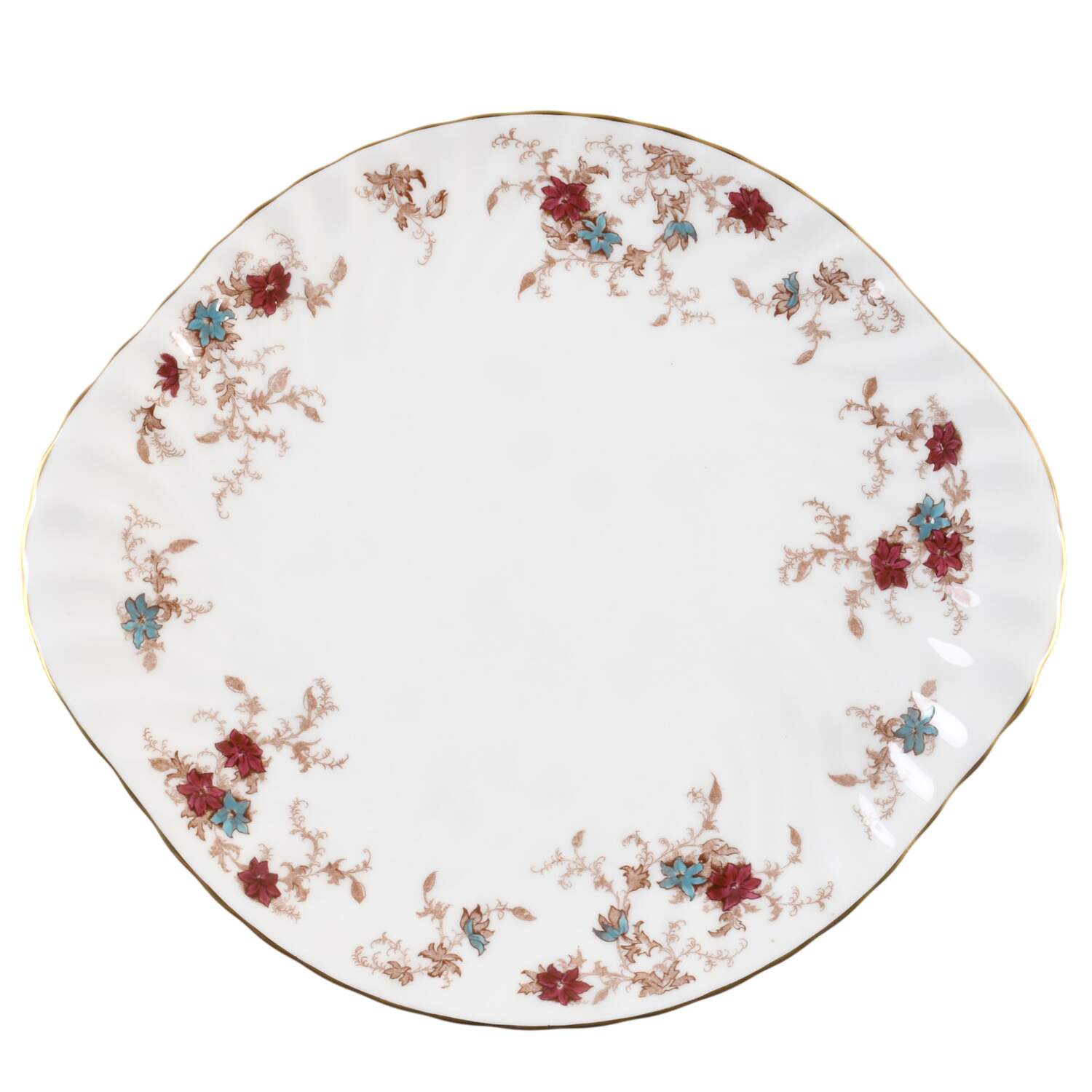Ancestral (GLOBE BACKSTAMP) Handled Cake Plate by Minton-1