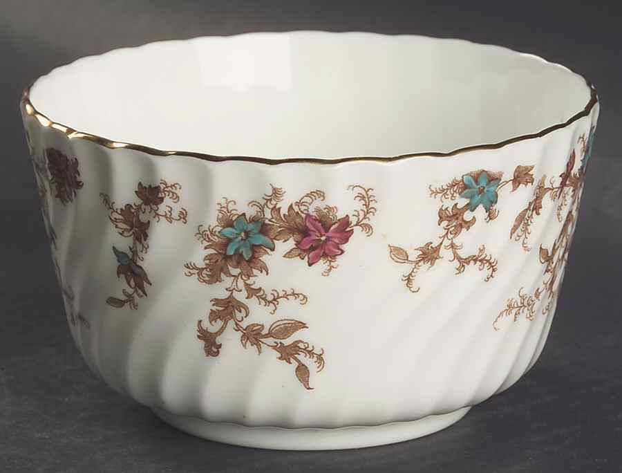 Ancestral (GLOBE BACKSTAMP) Cranberry Bowl by Minton-1