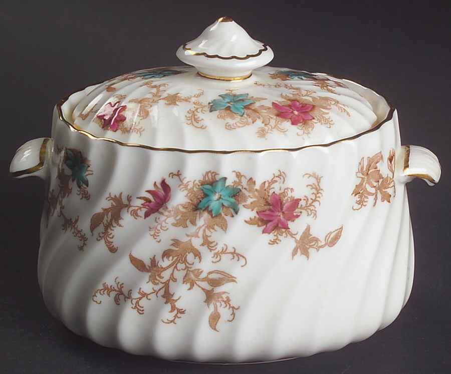 Ancestral (GLOBE BACKSTAMP) Mini Sugar Bowl & Lid by Minton-1