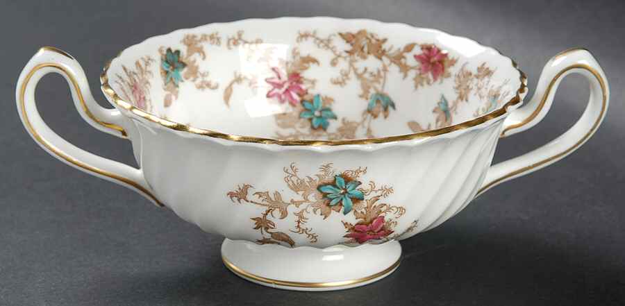 Ancestral (GLOBE BACKSTAMP) Footed Cream Soup Bowl by Minton-1