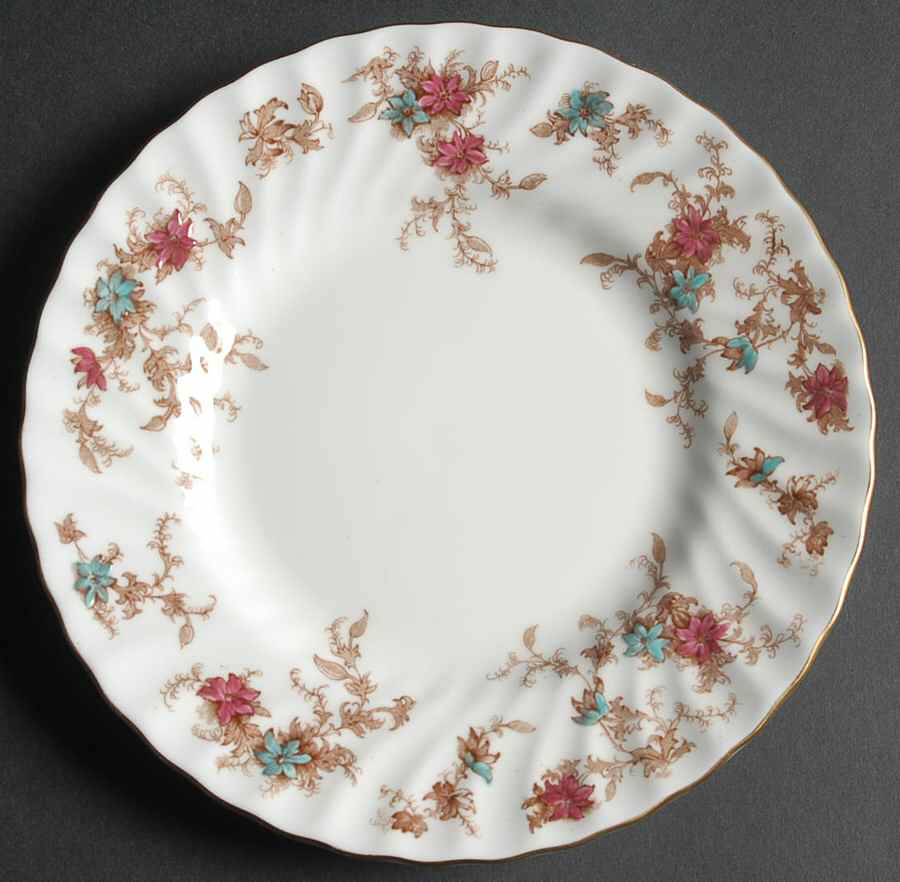 Ancestral (GLOBE BACKSTAMP) Dessert/Pie Plate by Minton-1