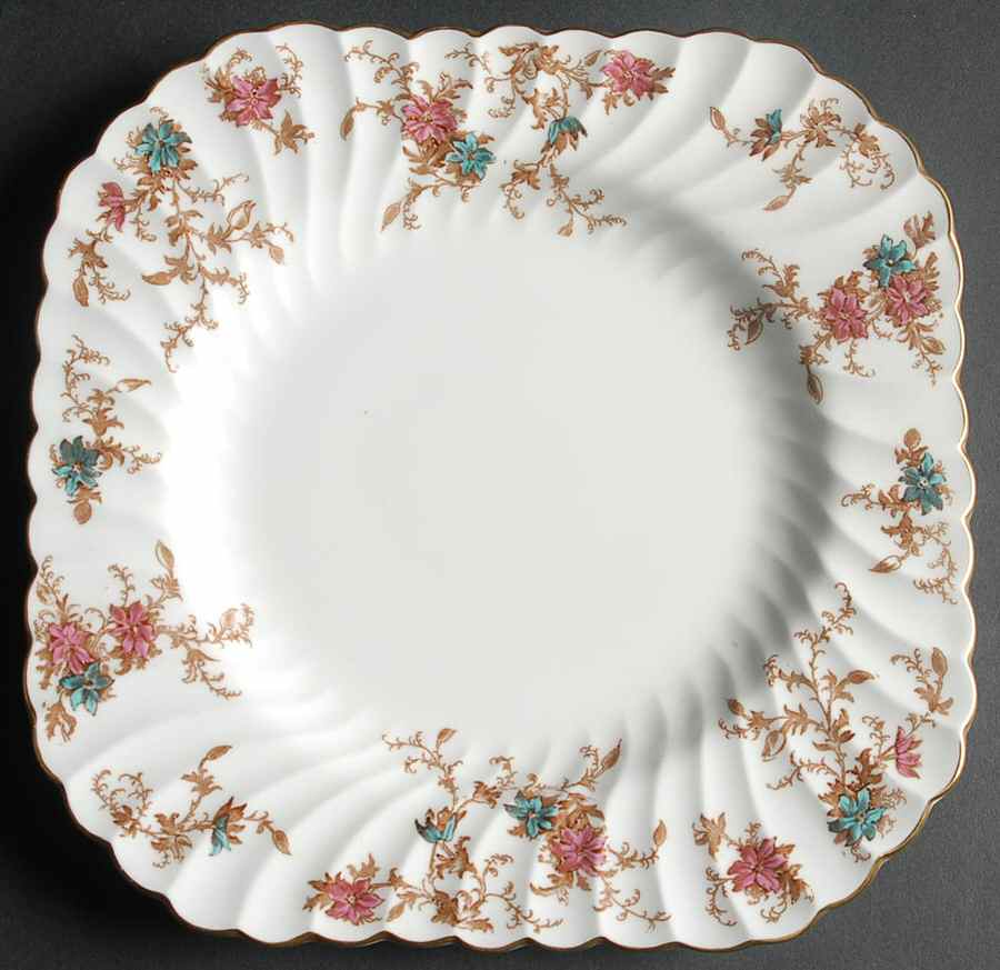 Ancestral (GLOBE BACKSTAMP) Square Luncheon Plate by Minton-1