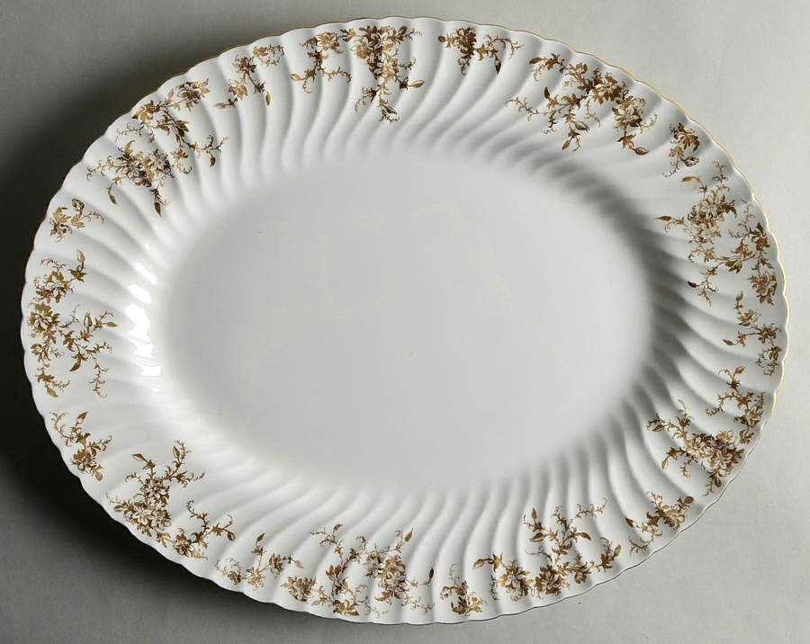 Ancestral Gold 17" Oval Serving Platter by Minton-1