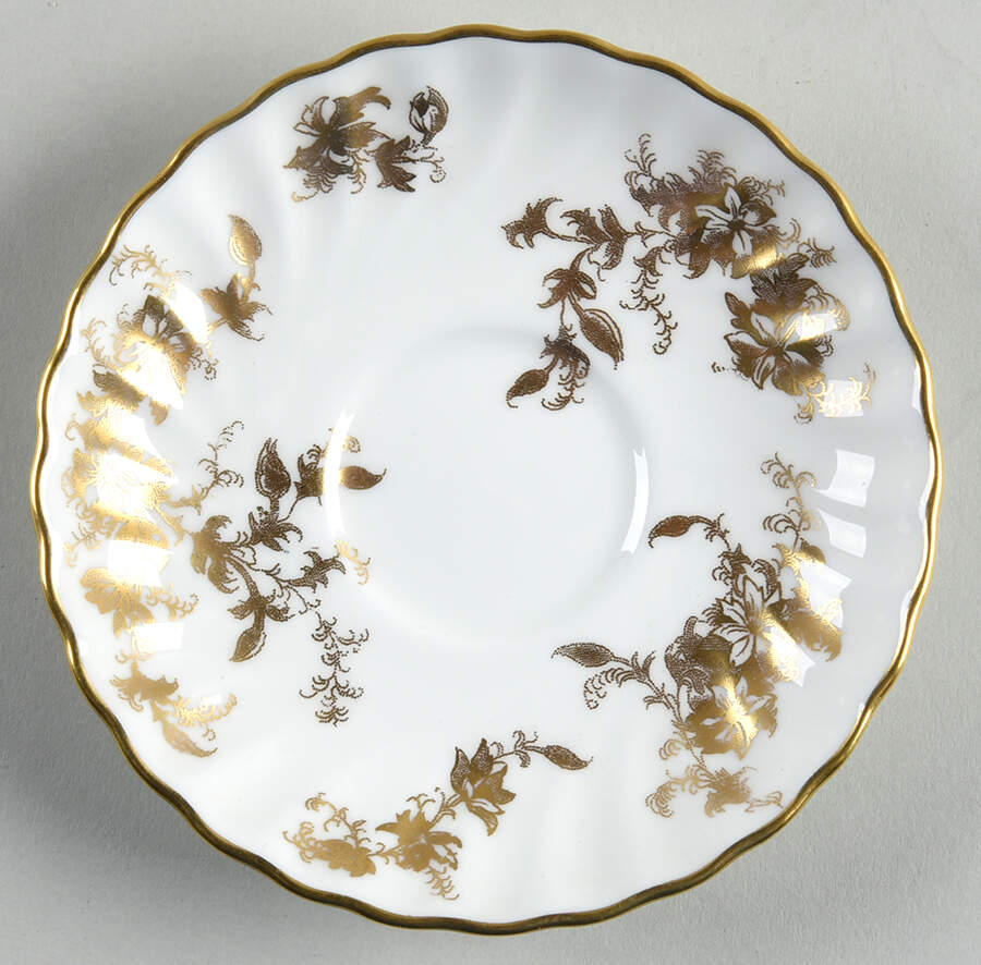 Ancestral Gold Saucer for Demitasse Cup by Minton-1