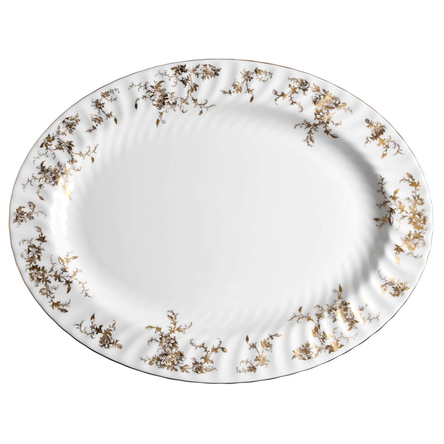 Ancestral Gold 16" Oval Serving Platter by Minton-1