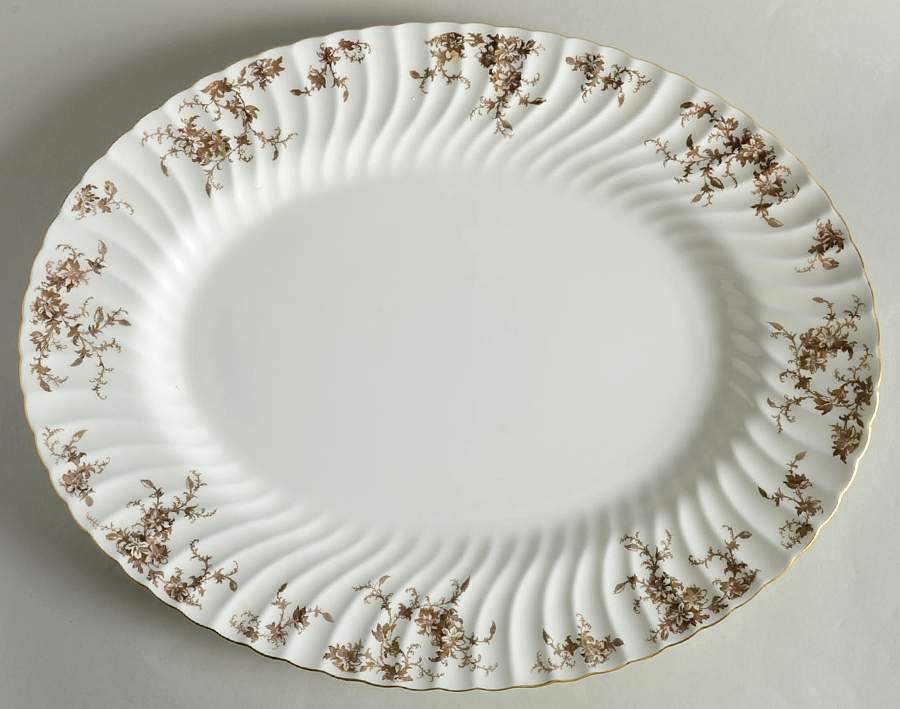 Ancestral Gold 18" Oval Serving Platter by Minton-1