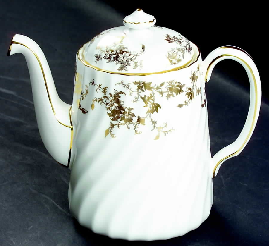 Ancestral Gold Coffee Pot & Lid by Minton-1