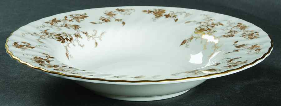 Ancestral Gold Large Rim Soup Bowl by Minton-1