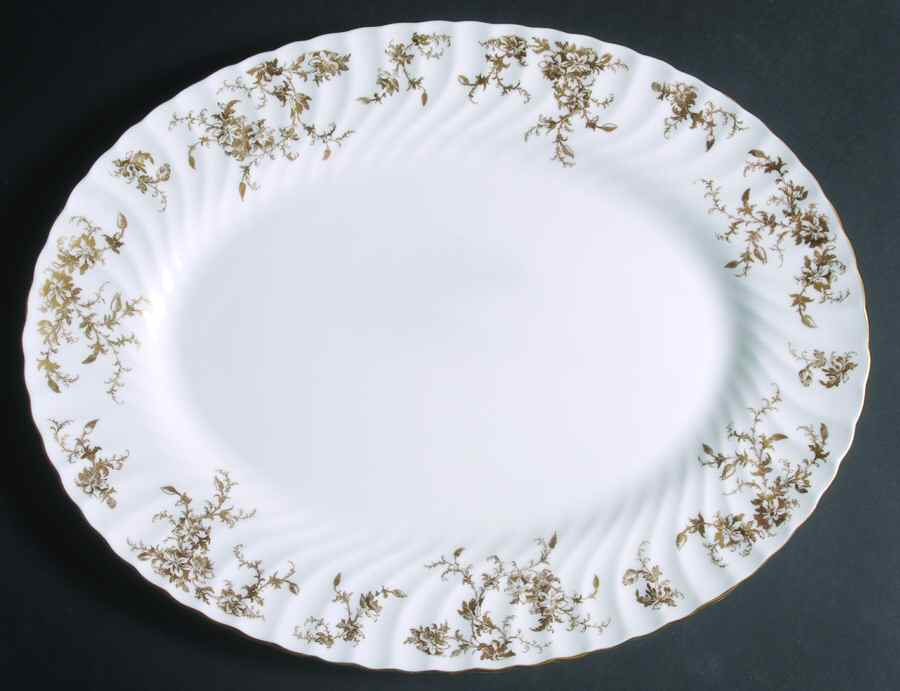 Ancestral Gold 15" Oval Serving Platter by Minton-1
