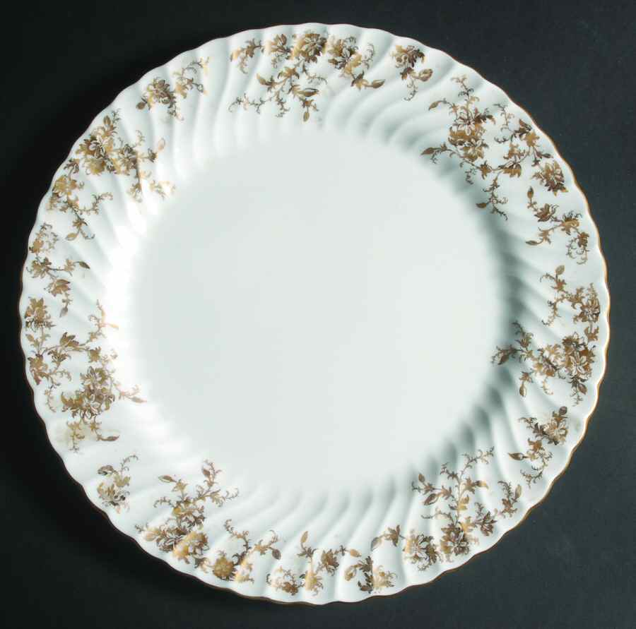 Ancestral Gold 12" Chop Plate (Round Platter) by Minton-1