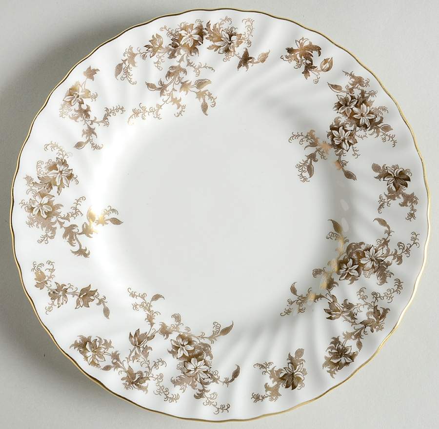 Ancestral Gold Dessert/Pie Plate by Minton-1