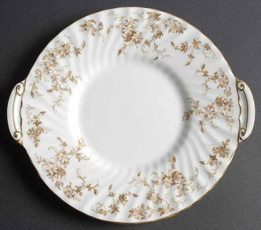 Ancestral Gold Handled Cake Plate by Minton-1