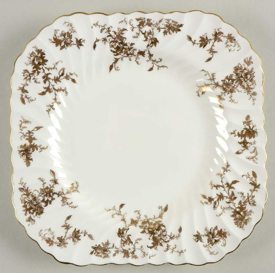 Ancestral Gold Square Luncheon Plate by Minton-1