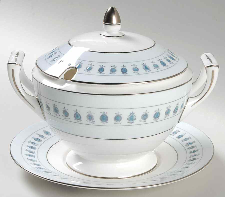 Ancient Lights Round Gravy Boat & Lid with Underlate by Minton-1