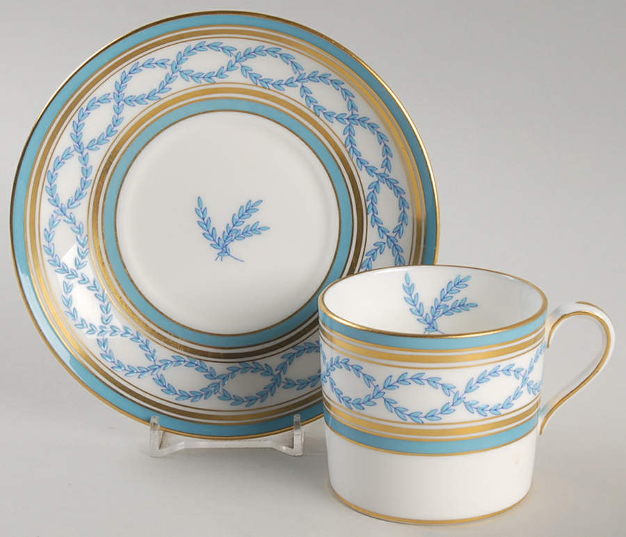 Antoinette Aqua Flat Demitasse Cup & Saucer Set by Minton-1