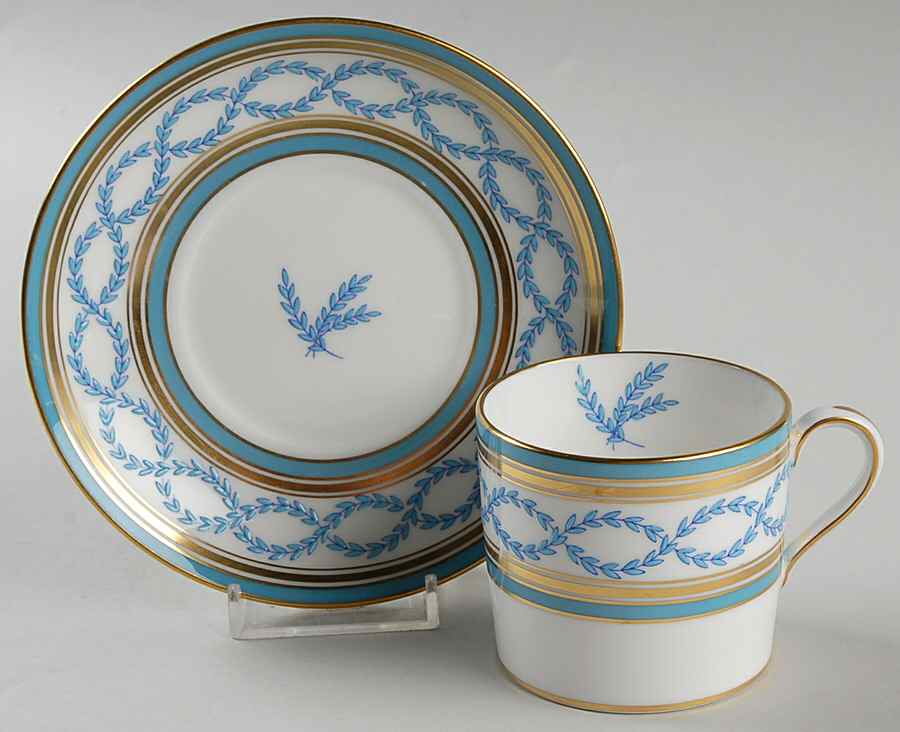 Antoinette Aqua Flat Cup & Saucer Set by Minton-1
