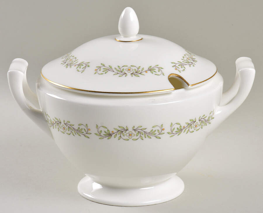 April Round Gravy Boat & Lid by Minton-1