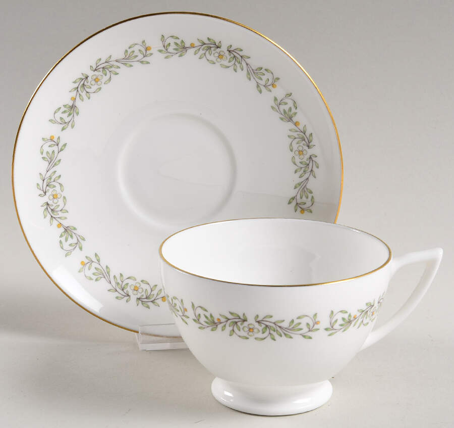 April Footed Cup & Saucer Set by Minton-1