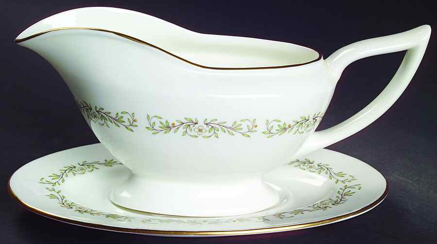 April Gravy Boat & Underplate by Minton-1