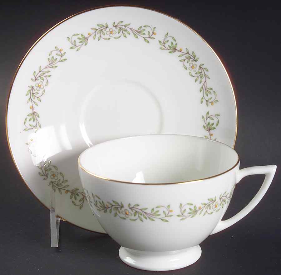 April Footed Cup & Saucer Set by Minton-1