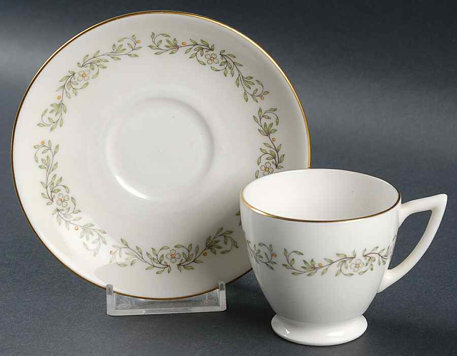April Footed Demitasse Cup & Saucer Set by Minton-1