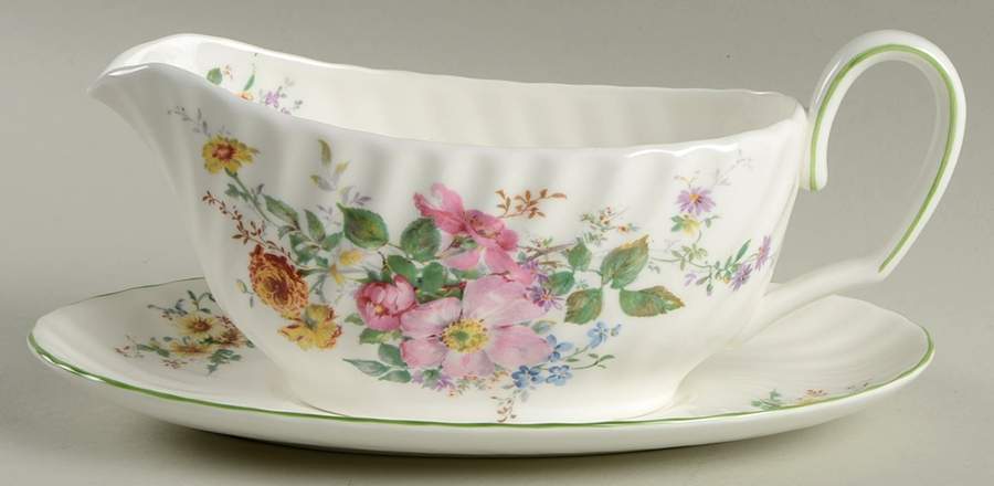 Arcadia Gravy Boat & Underplate by Minton-1