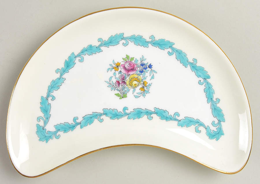 Ardmore Ivory and Turquoise Crescent Salad Plate by Minton-1