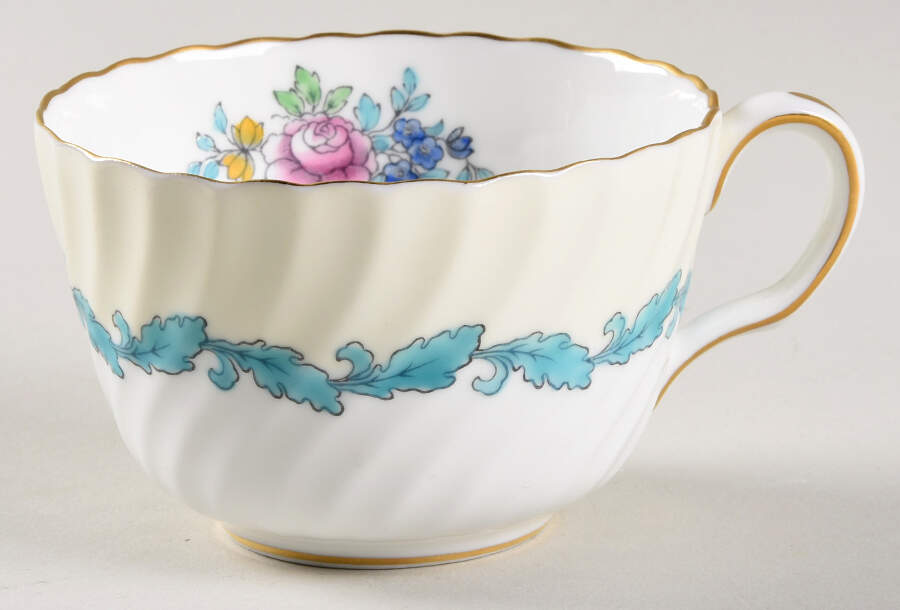 Ardmore Ivory and Turquoise Flat Cup by Minton-1