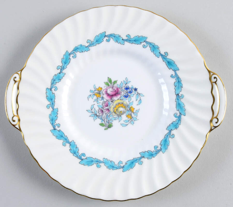 Ardmore Ivory and Turquoise Handled Cake Plate by Minton-1