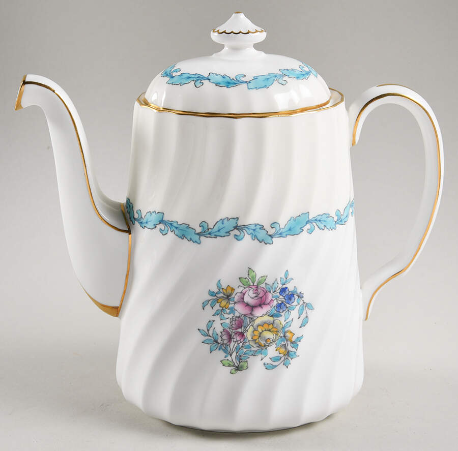 Ardmore Ivory and Turquoise Coffee Pot & Lid by Minton-1
