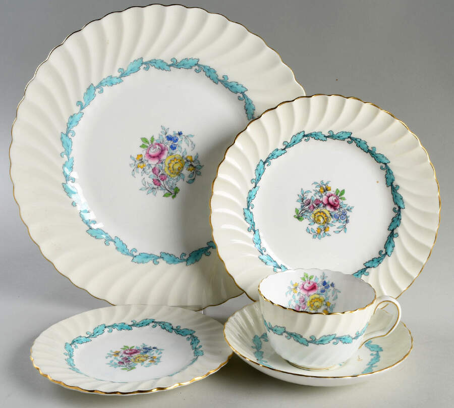 Ardmore Ivory and Turquoise 40 Piece Estate Set by Minton-1