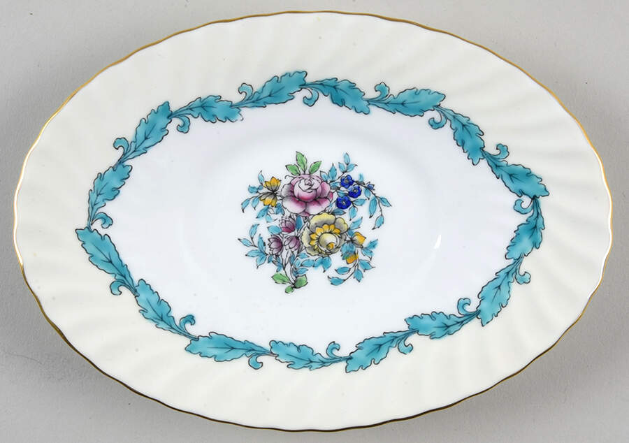 Ardmore Ivory and Turquoise Underplate for Gravy Boat by Minton-1