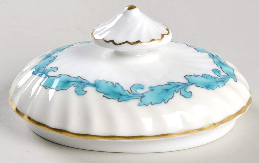 Ardmore Ivory and Turquoise Lid for Sugar Bowl by Minton-1