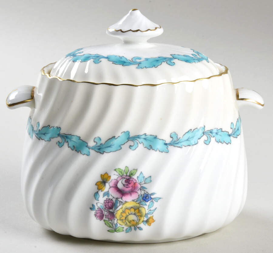 Ardmore Ivory and Turquoise Sugar Bowl & Lid by Minton-1