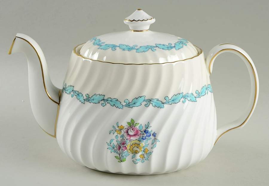 Ardmore Ivory and Turquoise Teapot & Lid by Minton-1