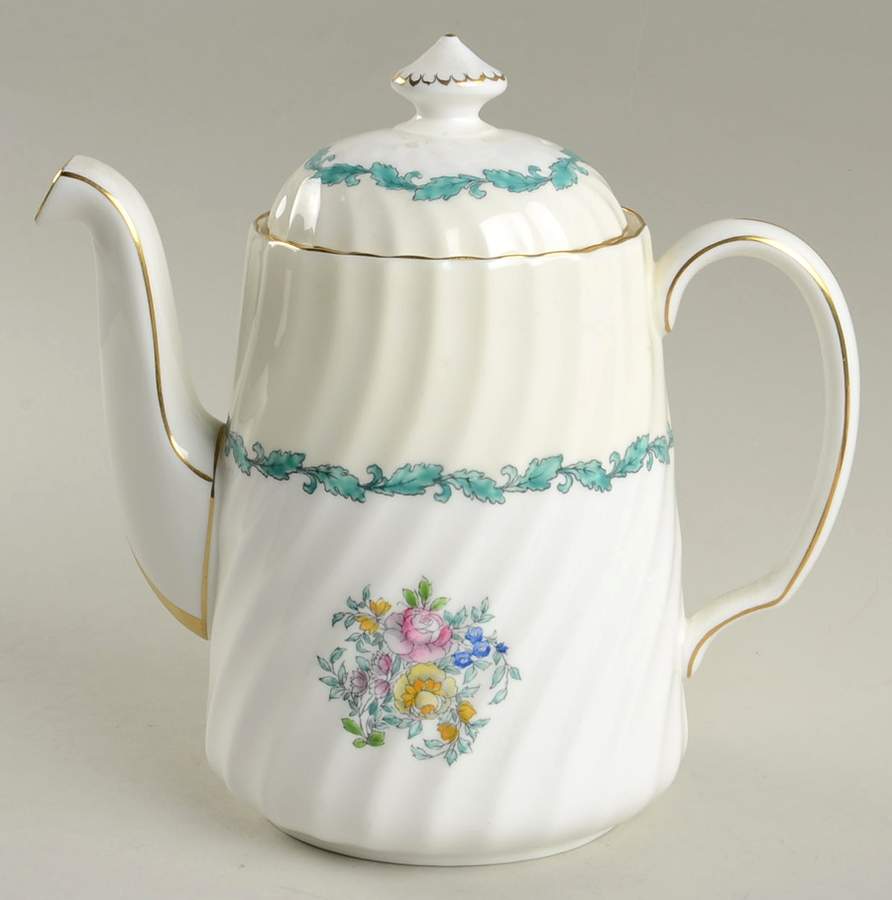 Ardmore Ivory and Turquoise Coffee Pot & Lid by Minton-1