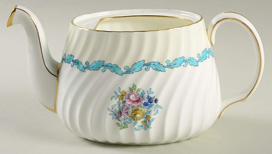 Ardmore Ivory and Turquoise Teapot No Lid by Minton-1