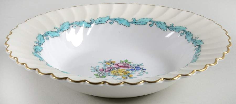 Ardmore Ivory and Turquoise Rim Soup Bowl by Minton-1