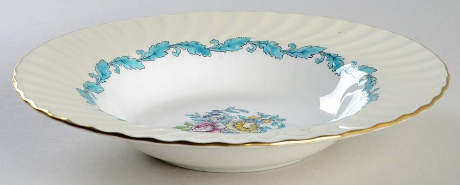 Ardmore Ivory and Turquoise Large Rim Soup Bowl by Minton-1
