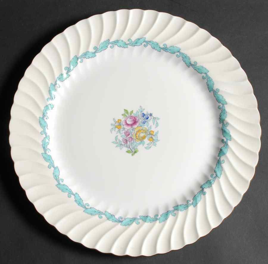 Ardmore Ivory and Turquoise 12" Chop Plate (Round Platter) by Minton-1
