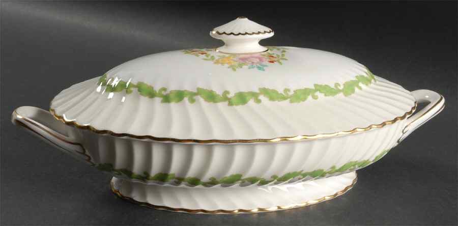 Ardmore (Green Leaf) Oval Covered Vegetable by Minton-1