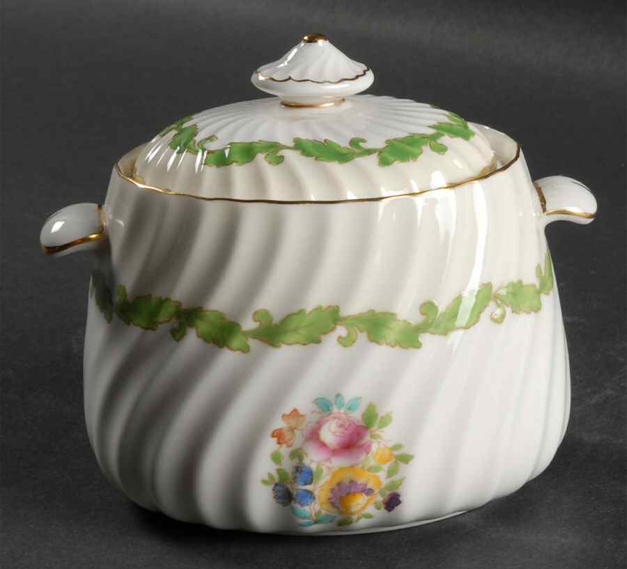 Ardmore (Green Leaf) Sugar Bowl & Lid by Minton-1