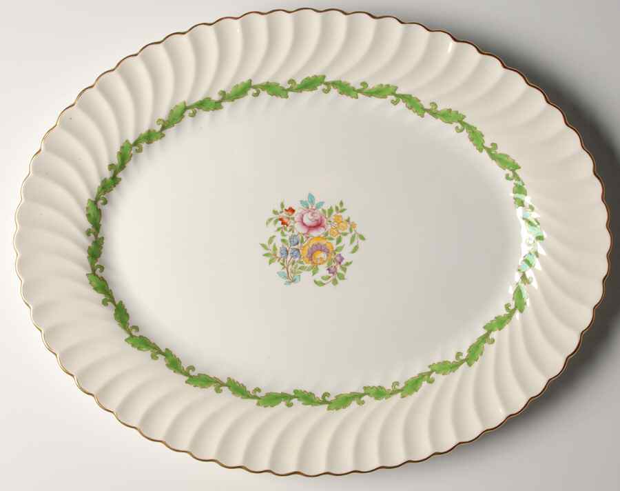 Ardmore (Green Leaf) 15" Oval Serving Platter by Minton-1