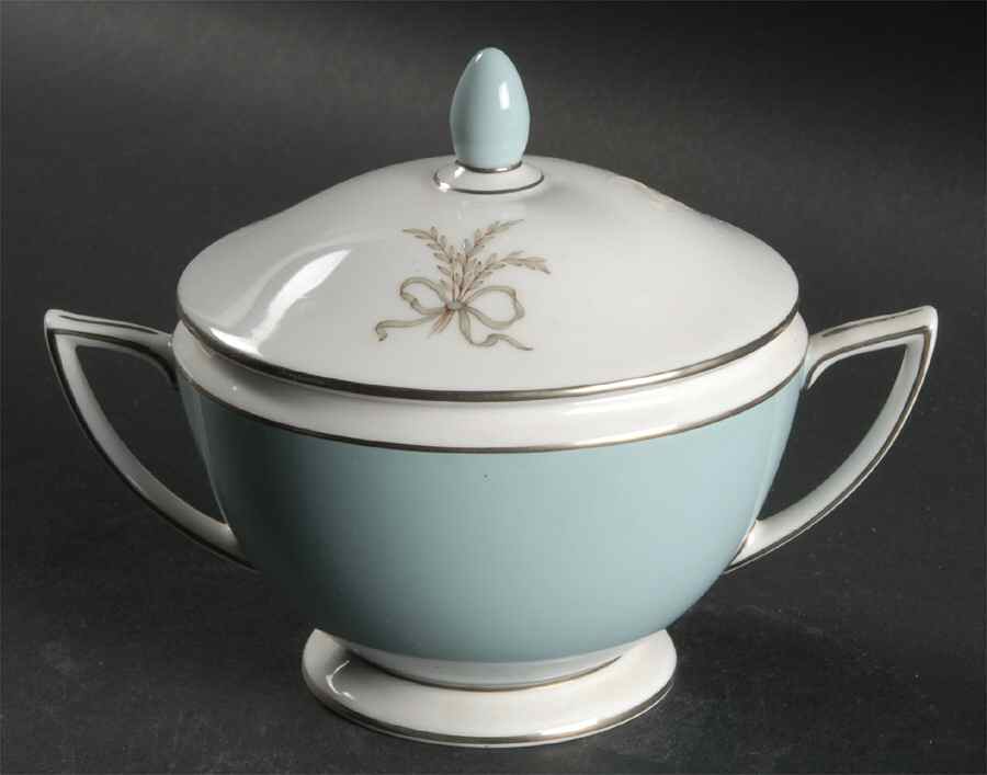 Ardsley Turquoise Sugar Bowl & Lid by Minton-1