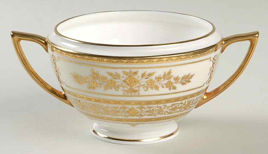 Argyle Ivory Sugar Bowl No Lid by Minton-1