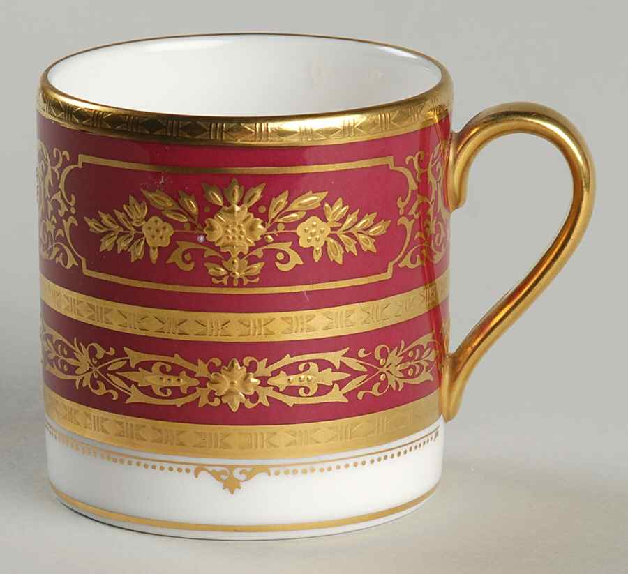 Argyle Crimson Flat Demitasse Cup by Minton-1