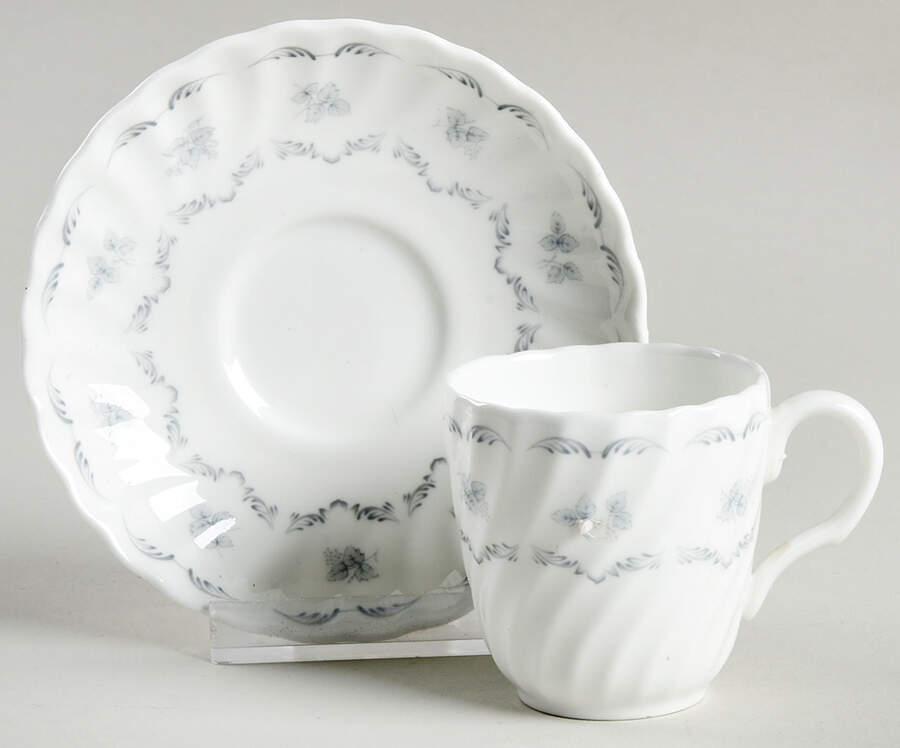 Ariel Flat Demitasse Cup & Saucer Set by Minton-1