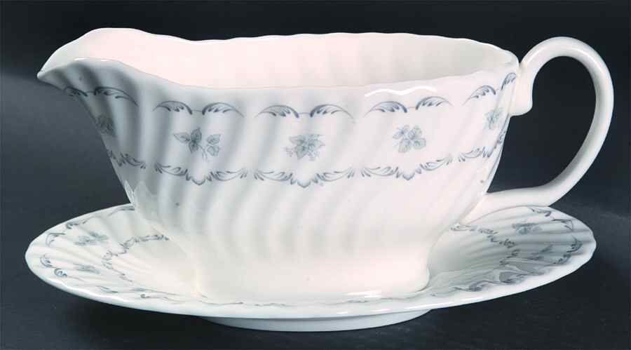 Ariel Gravy Boat & Underplate by Minton-1
