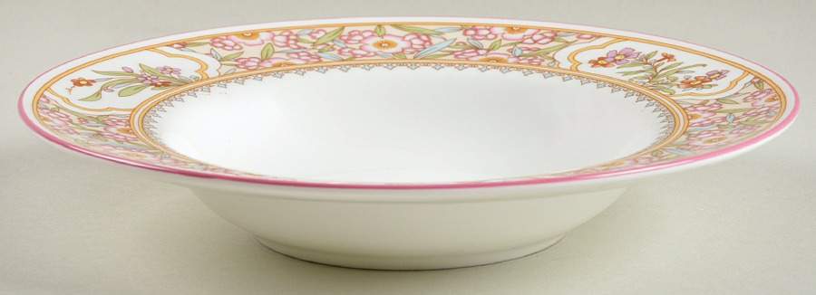 Asian Flowers Rim Soup Bowl by Minton-1